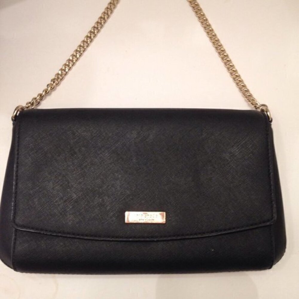 KATE SPADE SM BLACK SAFFIANO LEATHER SHOULDER BAG